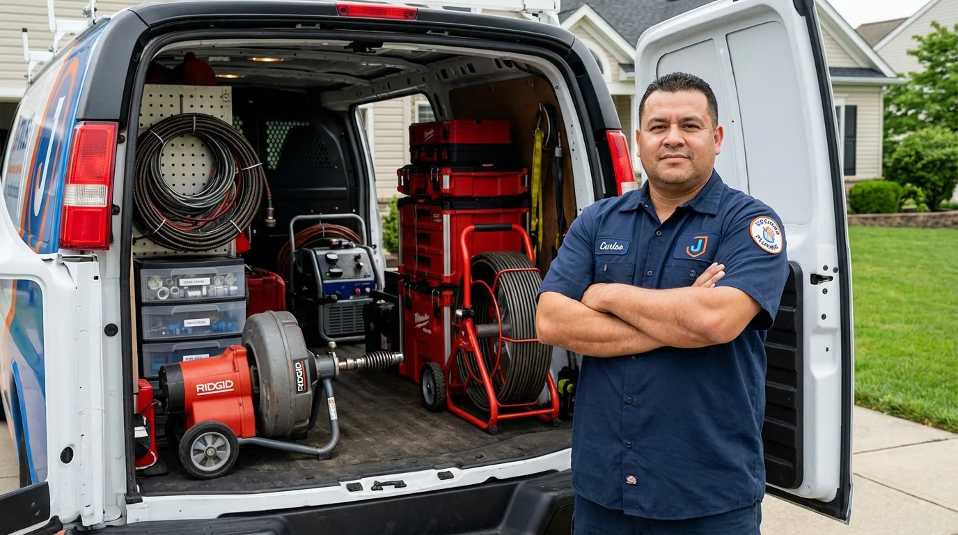 Professional drain cleaning equipment and Johns Plumbing LLC plumber in Manhattan Beach