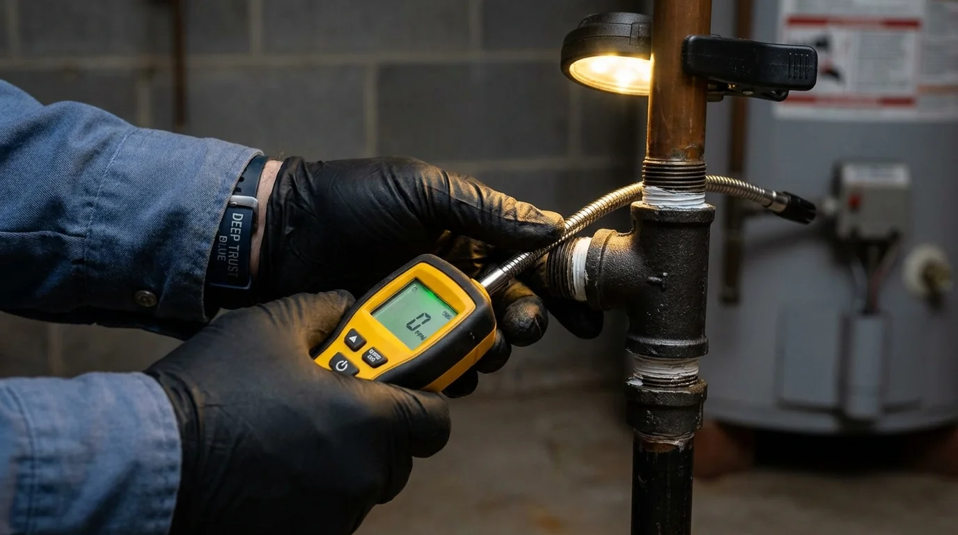 Gas leak detection with electronic sniffer by Johns Plumbing LLC in Manhattan Beach