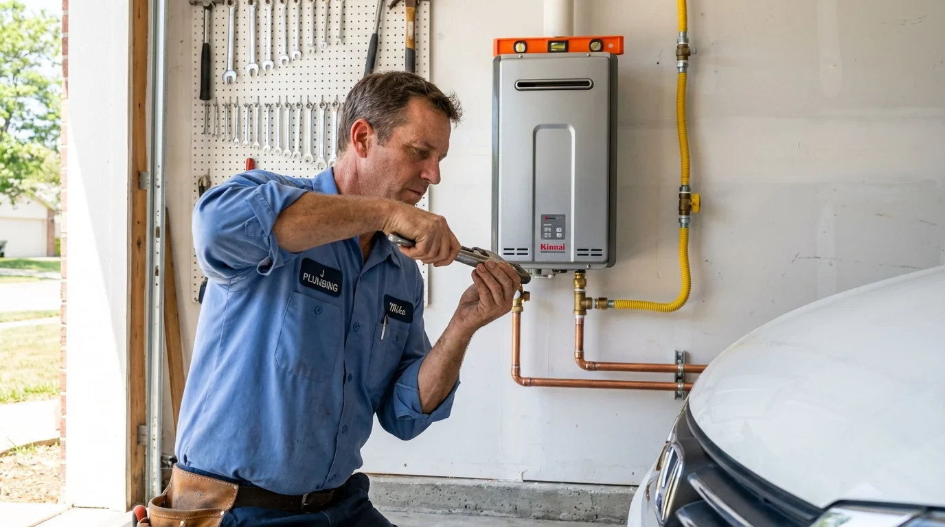 Tankless water heater installation by a Johns Plumbing LLC plumber in Manhattan Beach